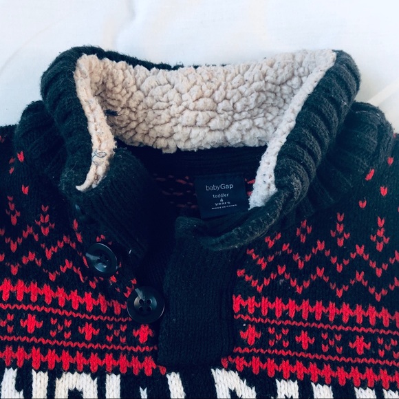 Baby Gap Shearling Collared Sweater - Picture 3 of 4